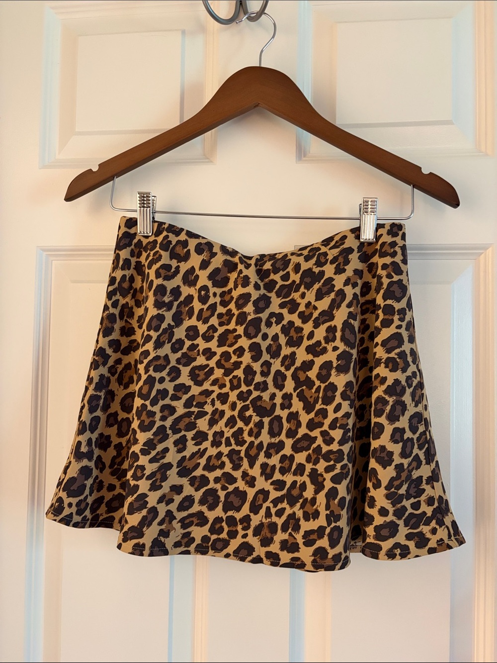 Abercrombie & Fitch Leopard Print Skater Skirt - Tan & Black